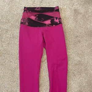 High Wasted Pink and Black Lululemon Leggings